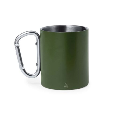 Mug with Carabiner 300 ml Stainless Steel Green
