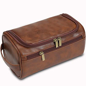 Yucka - Vintage PU Leather Men's Toiletry Bag with Hook - Brown