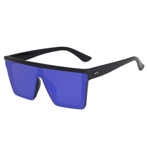 Square sunglasses with semi-rimless frame - Blue lenses