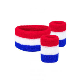 Sweatbands set with headband red-white-blue 3-piece