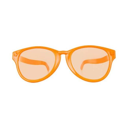 Orange XXL party glasses with transparent lenses