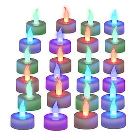 LED tealights 24 pieces - multicolor