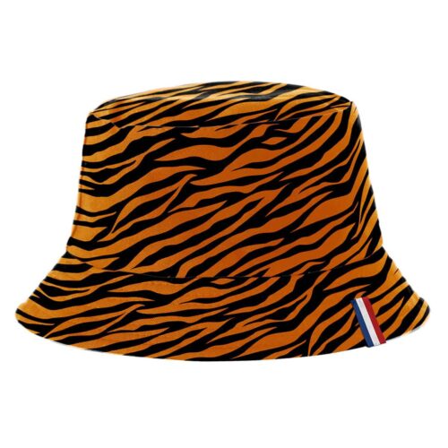 Yucka reversible fisherman's hat orange/tiger print - 58 cm