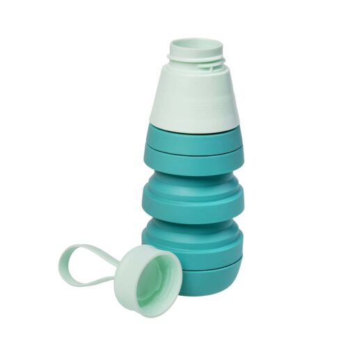 Duradis - Foldable silicone water bottle 500 ml - Turquoise