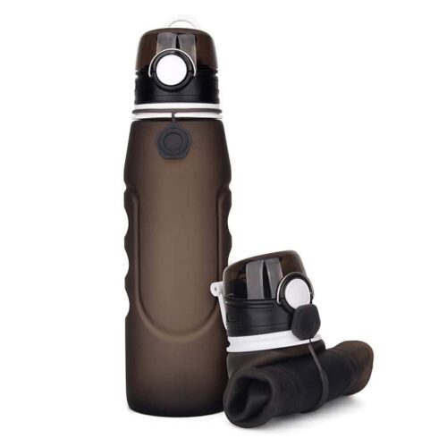 Duradis - Foldable Silicone Water Bottle 1000 ml - Black