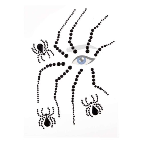 Face jewels Halloween black spider