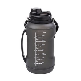 Duradis - Extra large silicone water bottle 2000 ml - Black