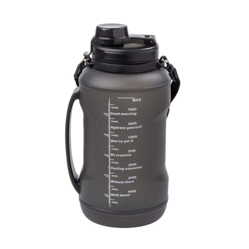Duradis - Extra large silicone water bottle 2000 ml - Black