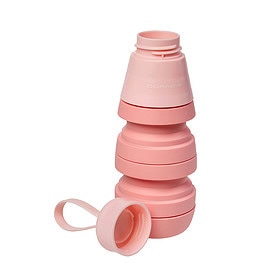 Duradis - Foldable Silicone Water Bottle 500 ml - Baby Pink