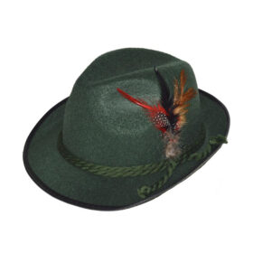 Oktoberfest Tyrolean hat with green feathers