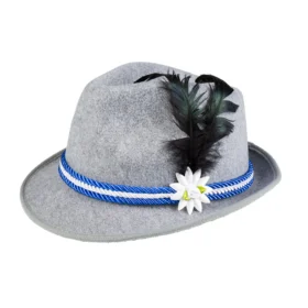 Oktoberfest Tyrolean Hat Grey/Blue