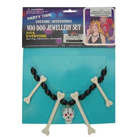 Halloween Necklace Skeleton Black/White