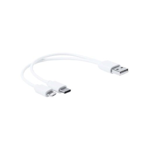 Charger USB - iPhone cable - Lightning USB cable - USB C - Android - Apple - 2-in-1 - Universal - white