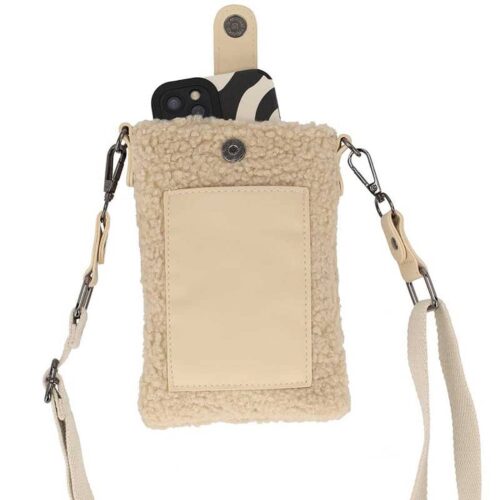 Teddy phone bag beige