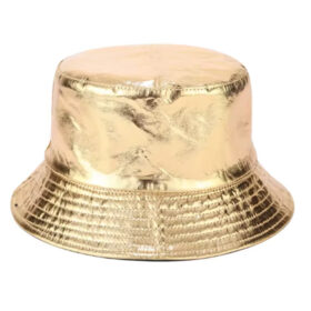 Reversible bucket hat glossy gold