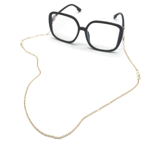 Sunglasses Cord Gold-White Pearls