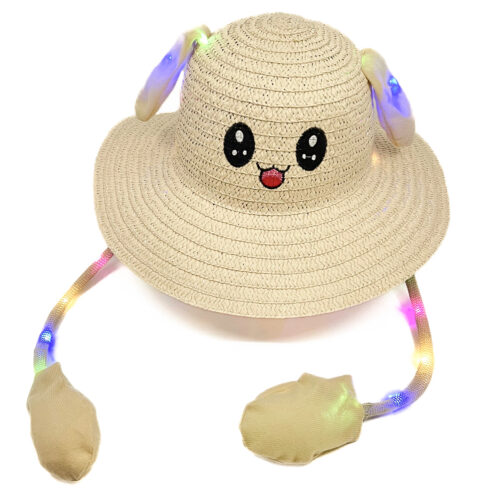 LED kickroll hat with flapping ears - Beige