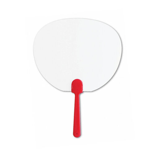 Fan with handle transparent/red
