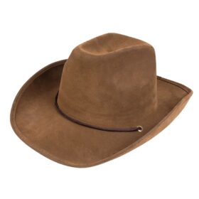 Cowboy hat faux leather brown