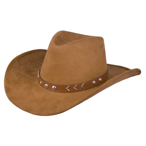 Cowboy hat suede with belt brown