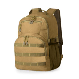 Backpack with 6 compartments polyester sand brown