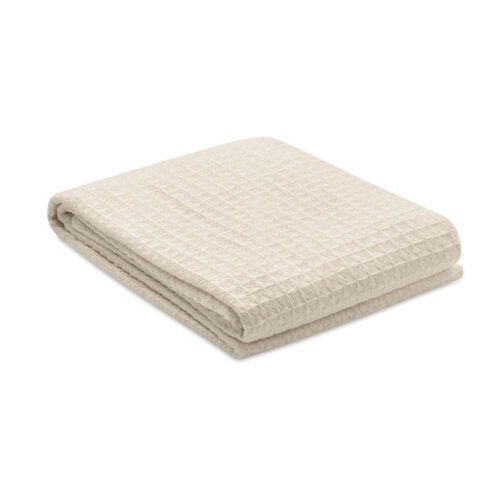 Waffle Blanket Cotton 160 x 130 cm Beige