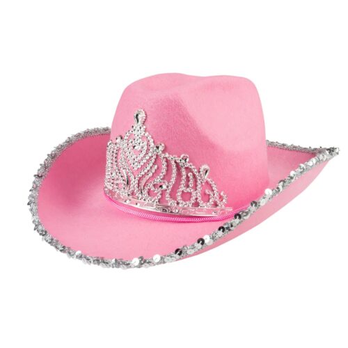 Pink Sequin Cowboy Hat with Crown