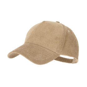 Corduroy cap with buckle closure polyester beige