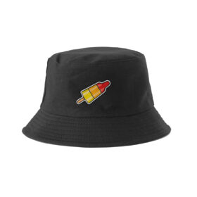 Reversible bucket hat rocket ice cream black/orange