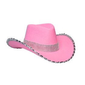 Cowboy hat sequins with stones pink