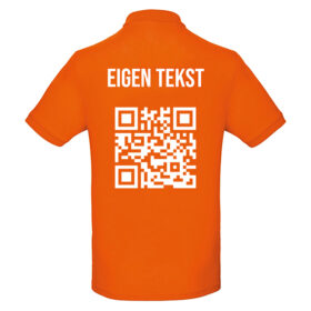 Unisex orange polo - Custom text and QR code