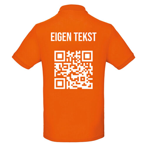 Unisex orange polo - Custom text and QR code