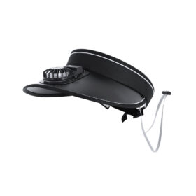 Sun Visor with USB Rechargeable Fan - Black
