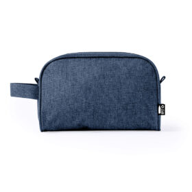Toiletry Bag with Carry Loop RPET Polyester Navy Blue