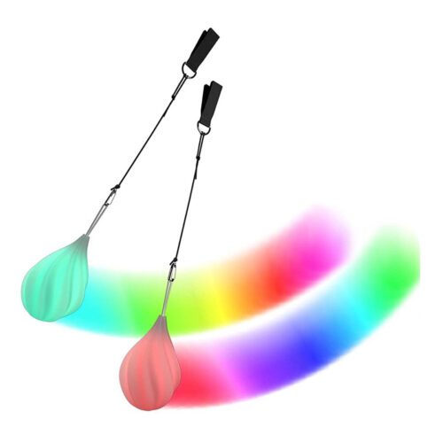 LED Poi Balls Teardrop Shaped Multicolor - 2 Pieces