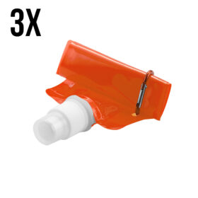 Water Bag with Carabiner - Orange - 3 Pieces