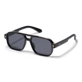 Pilot sunglasses classic black thick frame - With black lenses