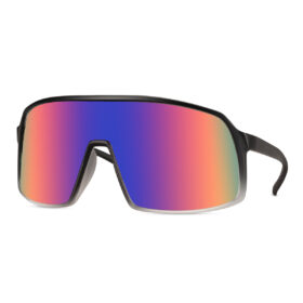 Sports sunglasses black/transparent – Multicolor lenses