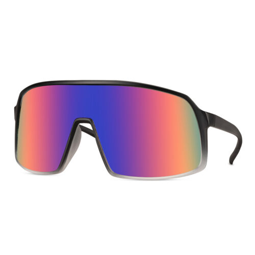 Sports sunglasses black/transparent – Multicolor lenses
