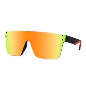 Square sunglasses with rimless frame – Orange lenses