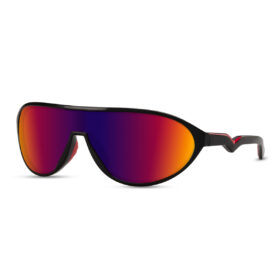 Sporty Classic Sunglasses Black - With Red Lenses