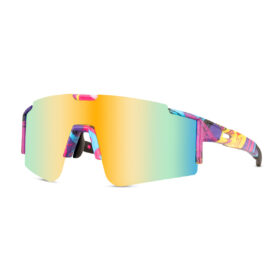 Multicolor sports sunglasses with print - Multicolor lens