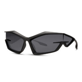 Futuristic sunglasses with side lenses – Black lenses