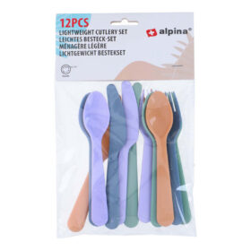 12-piece multicolor camping cutlery set