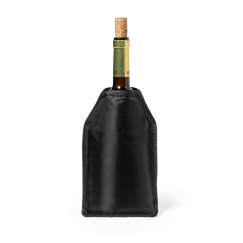 Elastic nylon bottle cooler black