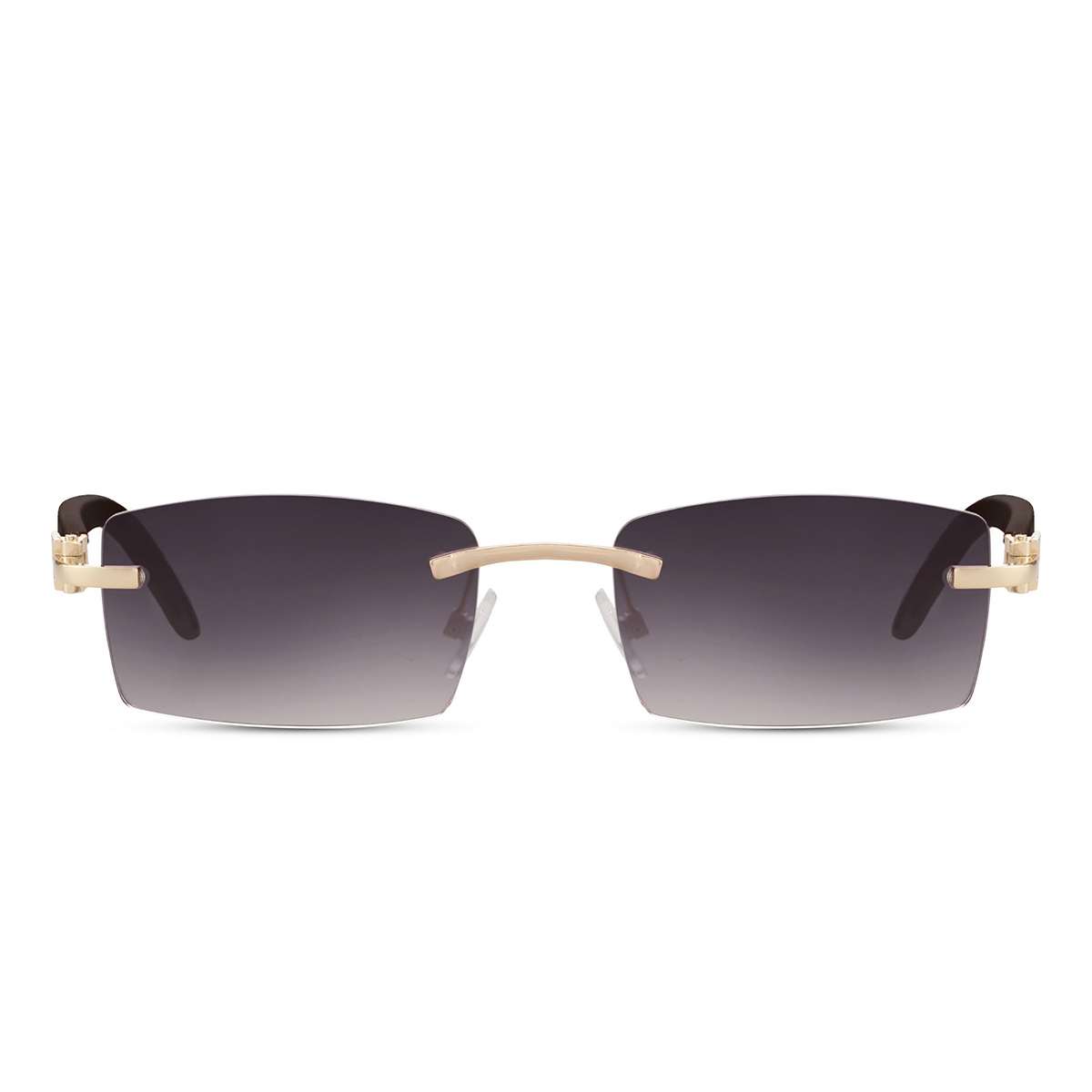 Rectangular sunglasses gold – Black lenses - Image 2