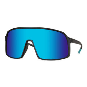 Sport sunglasses matte black - Blue lenses