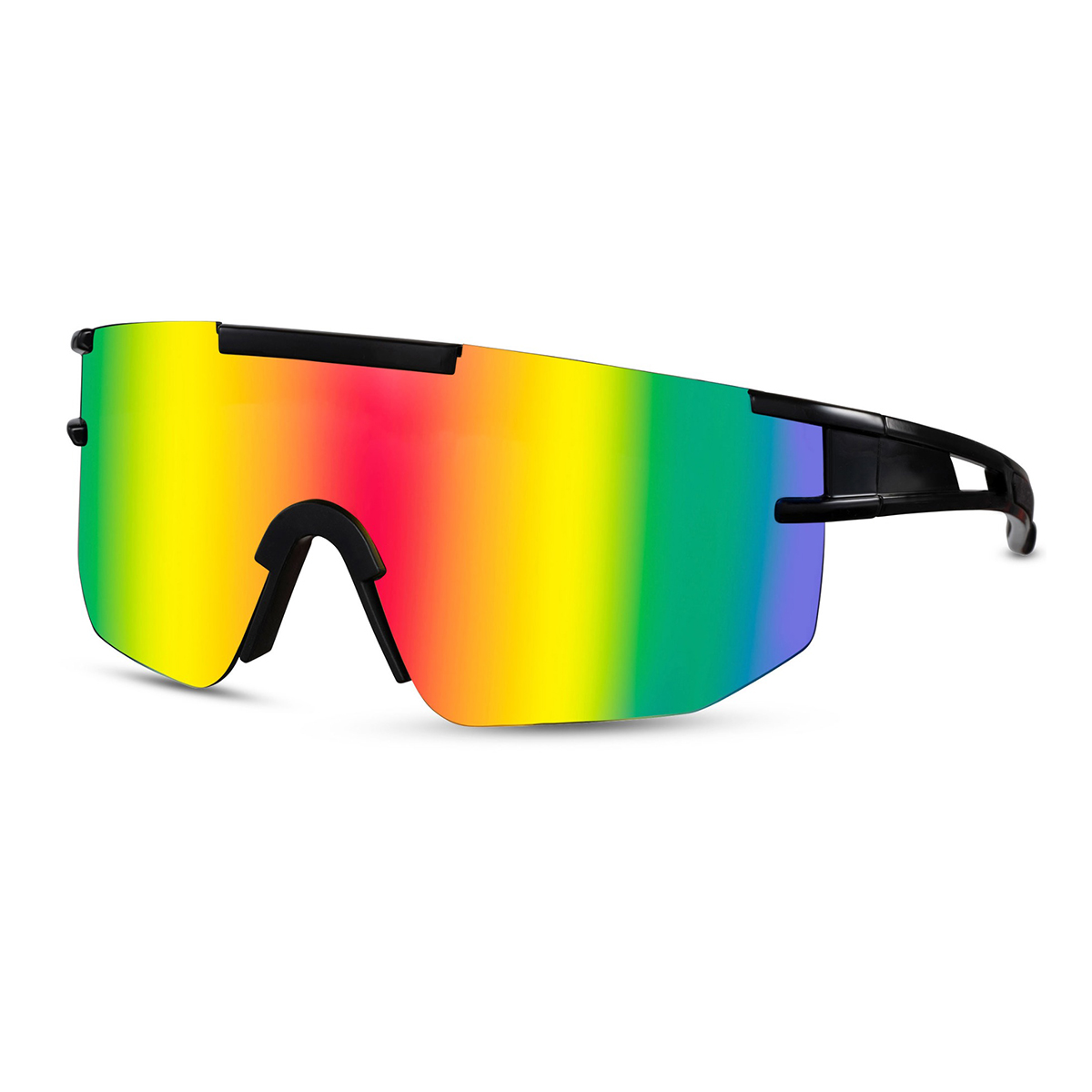 Sportzonnebril zwart/grijs - Multicolor glas
