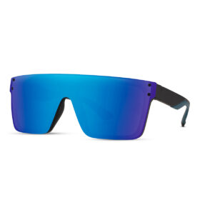 Square Rimless Sunglasses - Blue/Purple Lenses