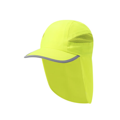 Cap with neck protection polyester neon yellow